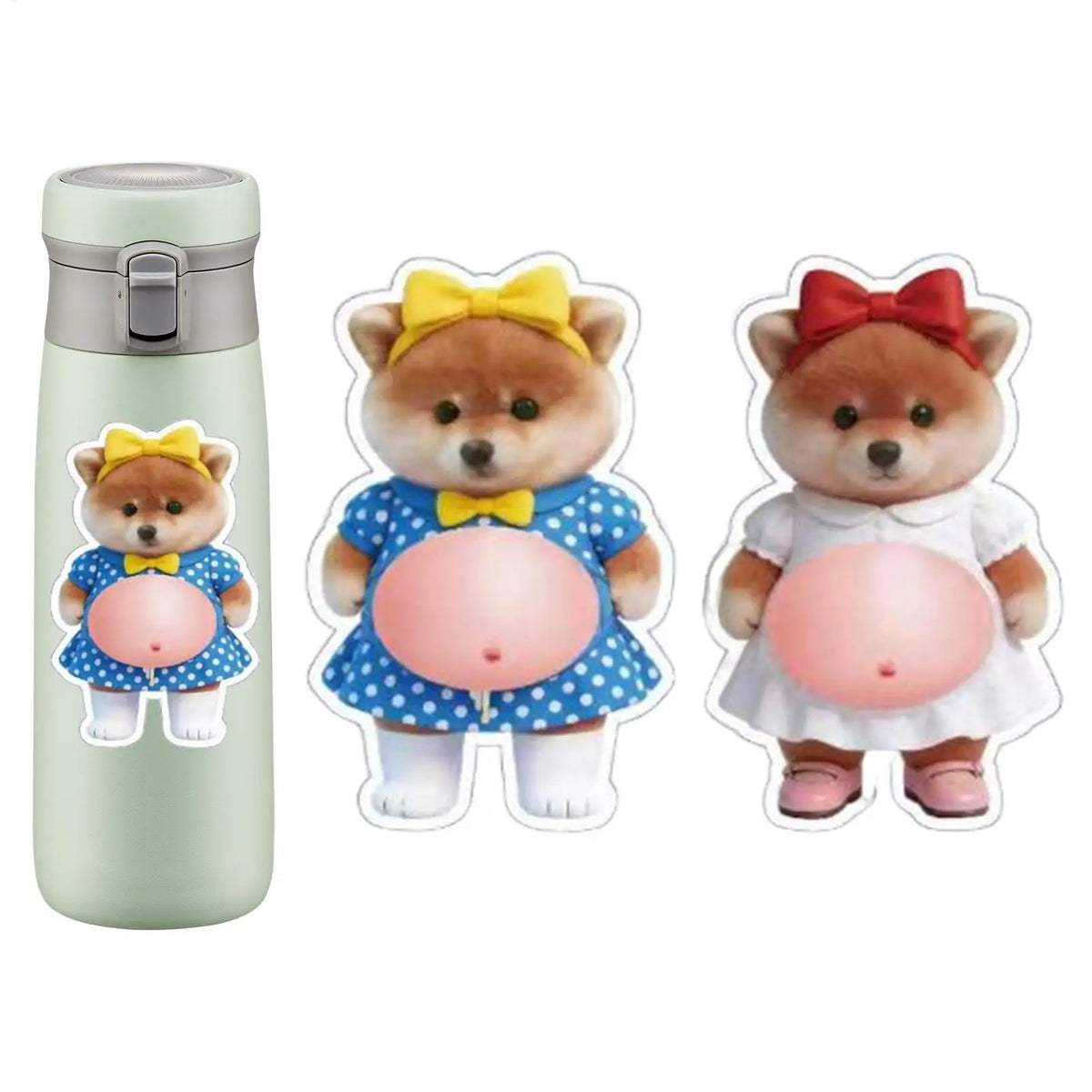 autocollants animaux compagnie dessin animé rose orange blanc violet jeunes enfants adolescents téléphone laptop