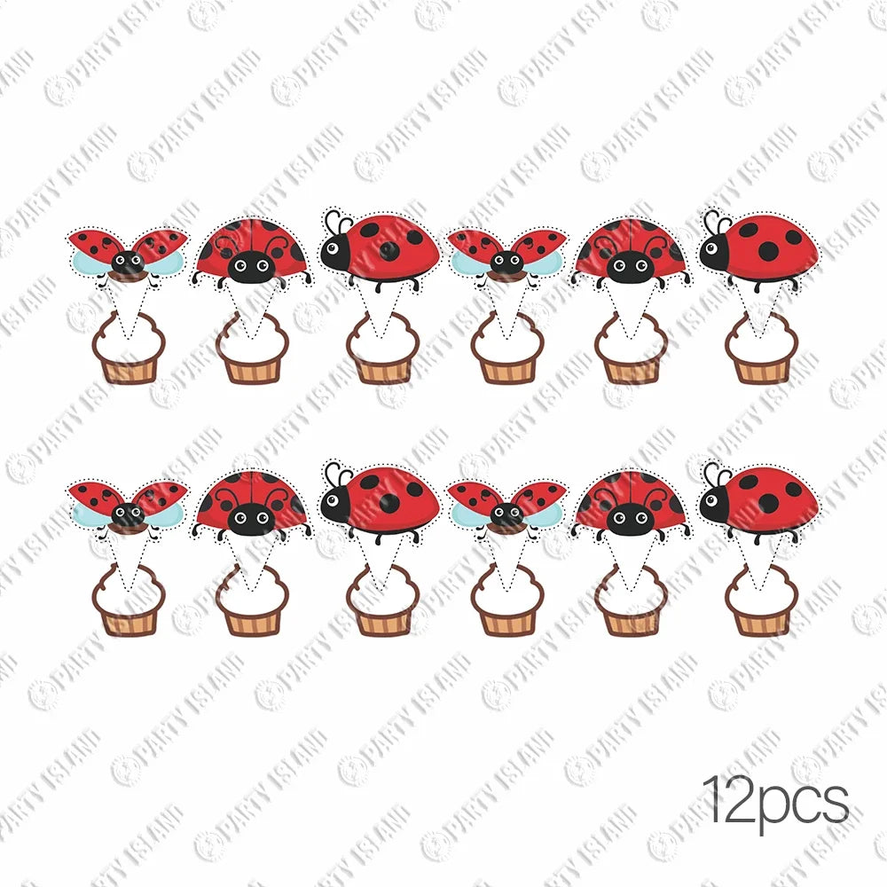 assiettes jetables coccinelle motif fête enfant bonnets gobelets boîtes friandises invitations rouge blanc