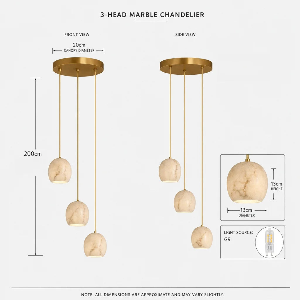 suspension lumineuse moderne marbre beige cuivre salon salle manger cuisine