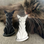 statue chat moderne rayures noires blanches intérieur extérieur décoration étagère stylisée opaquemodelemodernestylise