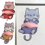 aimants réfrigérateur dessin animé chien chat orange gris rose mignon cartoon