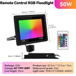 projecteur led ip66 rgb moderne télécommande tuya câble noir extérieur intérieur