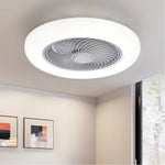ventilateur moderne blanc led télécommande grille ventilation 52cm silencieux invisible chambre