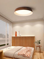 plafonnier moderne led lumineux bois clair opaque minimaliste suspension chambre