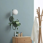 lampe murale moderne vert blanc pot plante ampoule E27 LED 90 260V