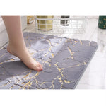 tapis bain anti dérapant marbre doré moderne blanc noir rose