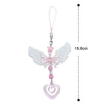 porte clés décoration papillon ailes cœur transparents blanc rose romantique