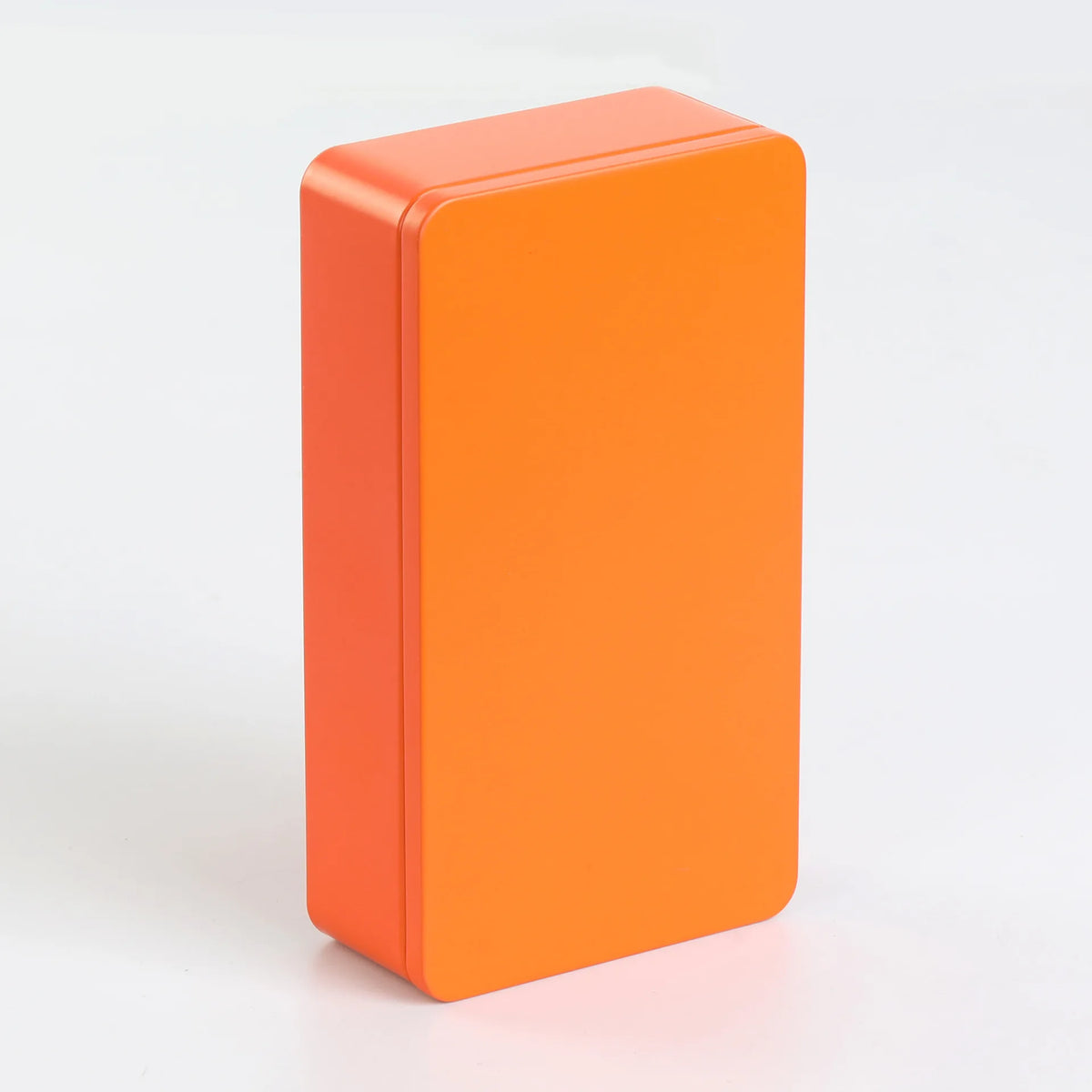 boîte rangement métal réutilisable contenant thé bijoux organisation moderne orange intérieur beige