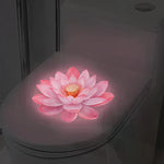 sticker mural fleur lotus rose illustration réaliste autoadhésif amovible chambre salon decoration nocturne brillante