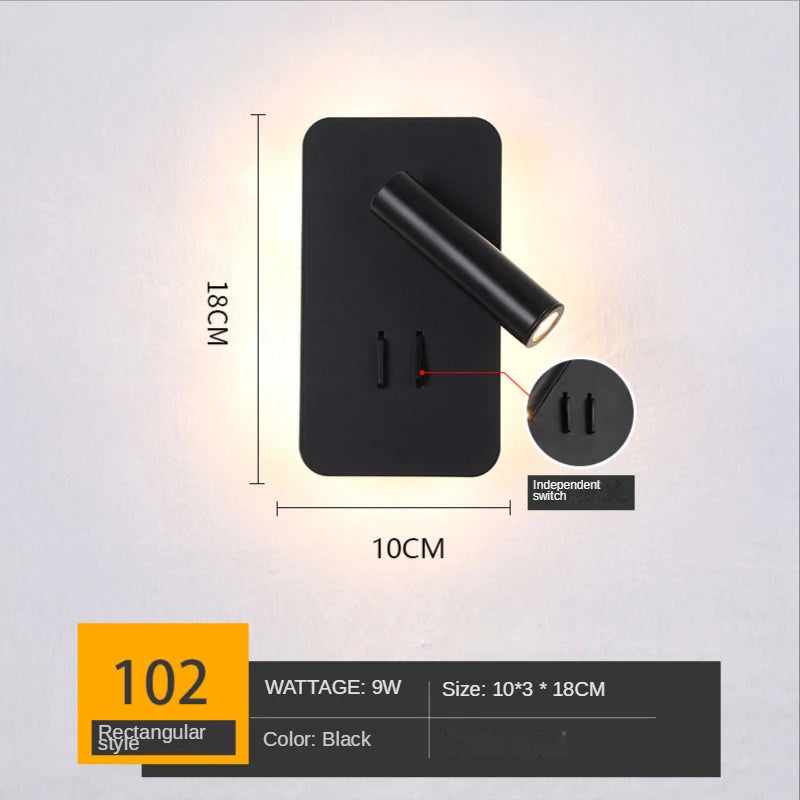 lampe murale moderne led blanc noir étude chambre coucher entrée salle manger cuisine