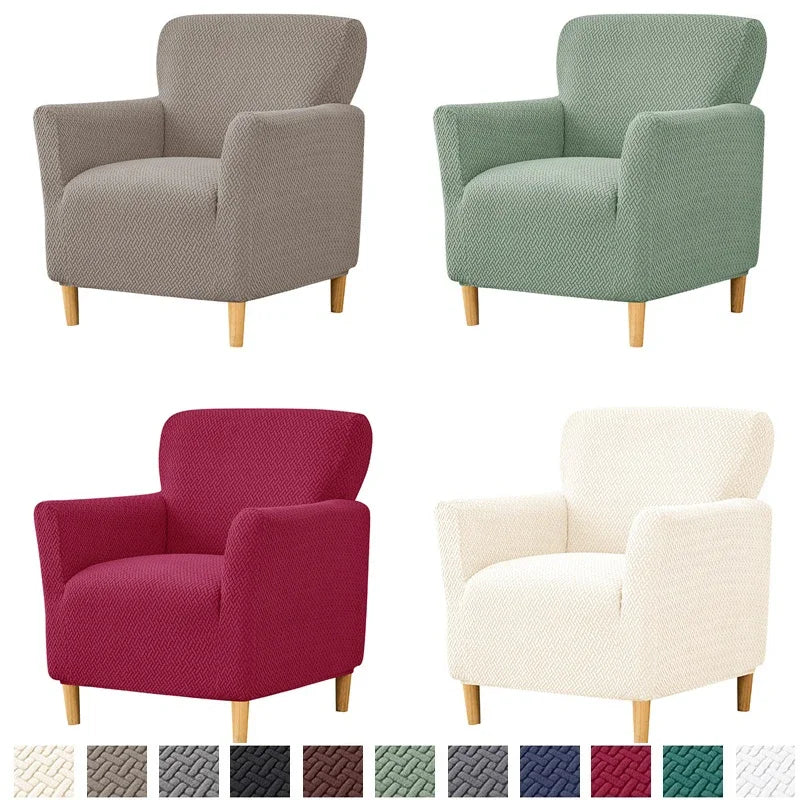 Fauteuil couverture jacquard extensible polyestère moderne gris vert rouge noirextérieurintérieurmachine