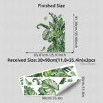 sticker mural moderne feuilles tropicales grandes tailles décoration maison autocollant vert blanc 3d removable