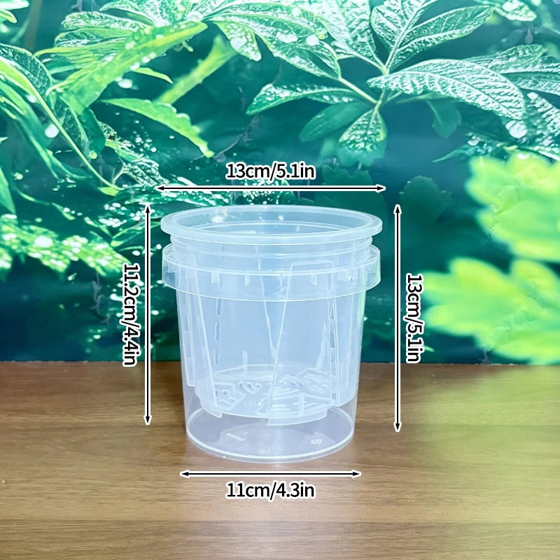 Pot plante moderne auto arrosant transparent controle racines drainage ornemental fleuri