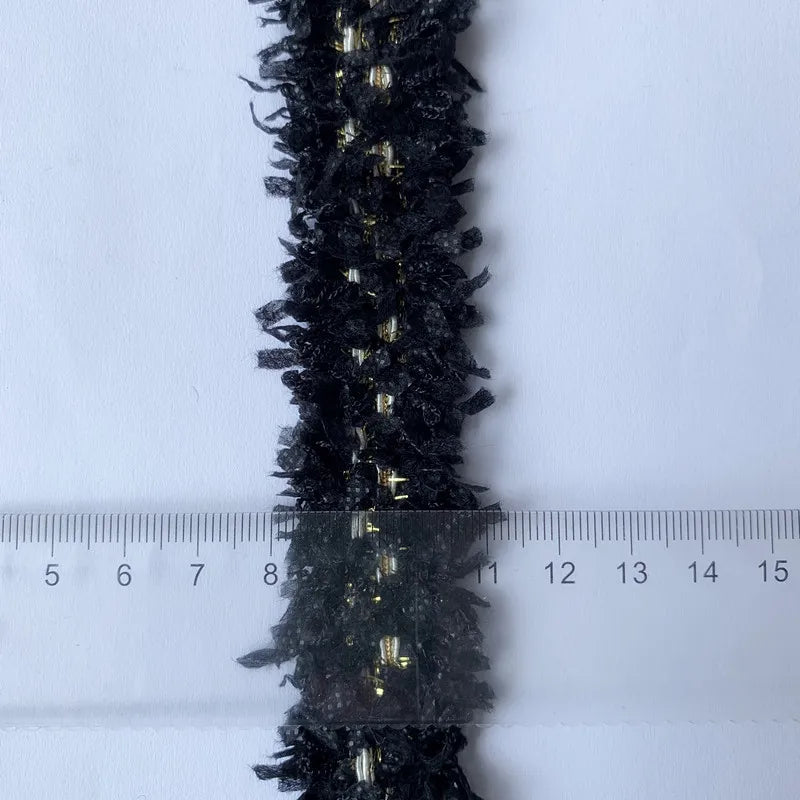 rubans frangés dorés blancs noirs 100 polyester largeur 3cm longueur 2mètres mariage décoration élégante