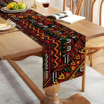 nappe lin géométrique africain noire rouge verte festive décoration intérieure moderne ethniqueversible