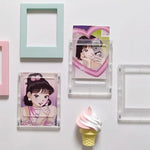 cadre photo magnétique transparent minimaliste moderne cartes photo incluses fixations aimants