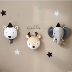 pendants animaux pelucheux bébé chambre décoration éléphant chien cheval buffle