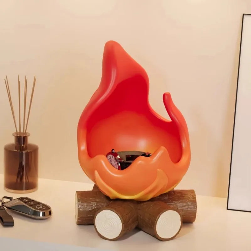 bougies décoratives créatives flammes stylisées bois modernes intérieur extérieur festive cadeau rouge orange