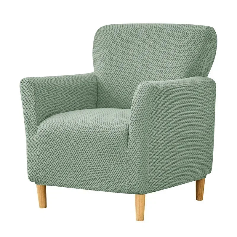 housse fauteuil moderne herringbone gris vert marron polyestère jacquard machine 80cm 90cm restaurant