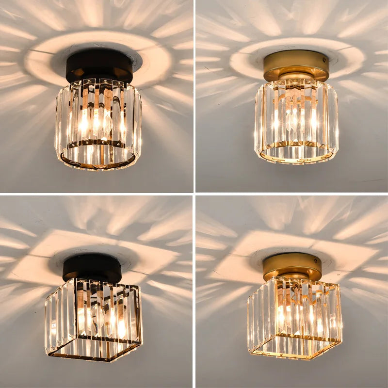 lampe moderne cristal noir doré transparent rayures horizontales