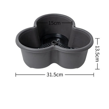 pots fleurs empilables plastique moderne roulettes noir vert foncé rouge gris clair