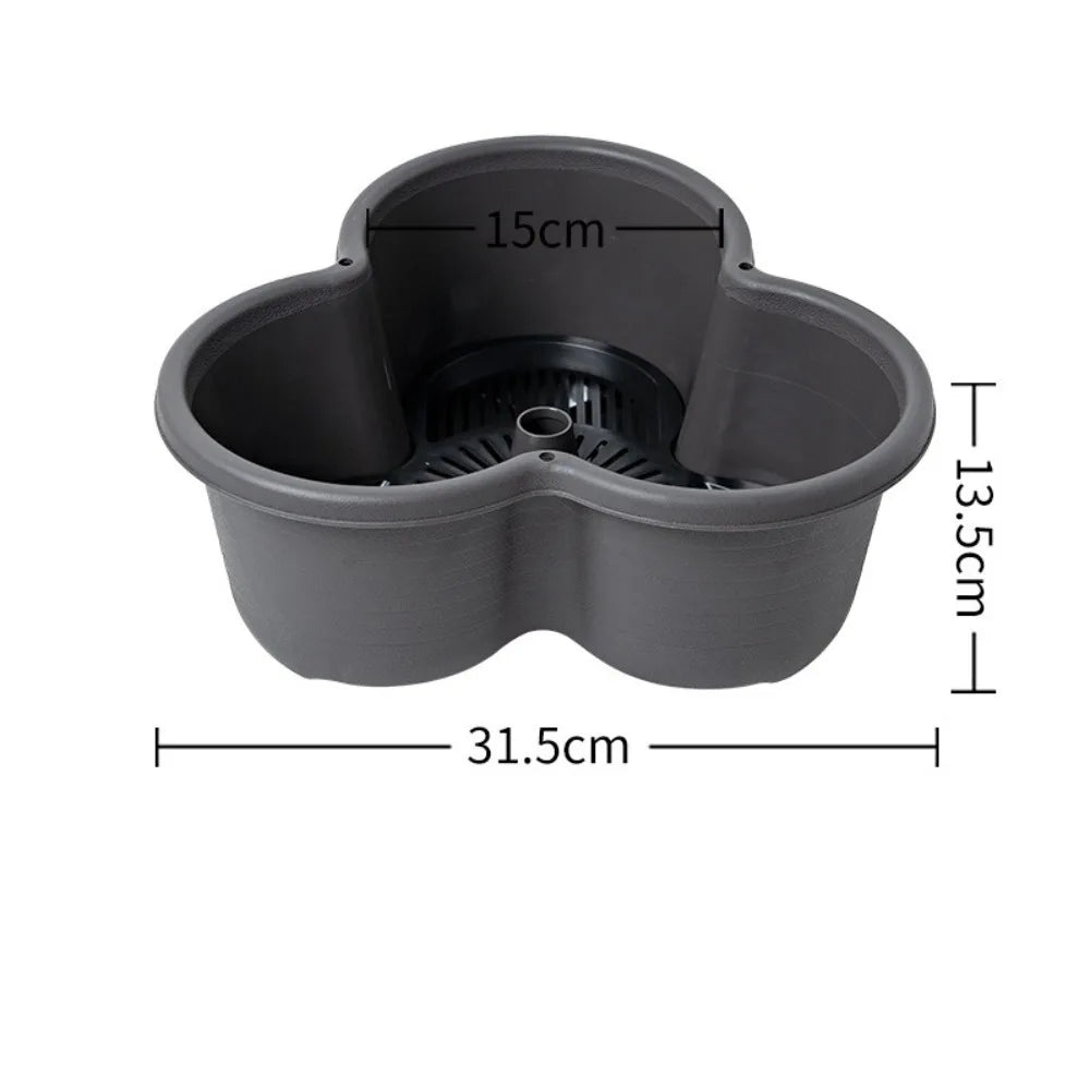 pots fleurs empilables plastique moderne roulettes noir vert foncé rouge gris clair