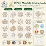 pochoirs mandala réutilisables peinture murale pulvérisation pierre gabarits floraux géométriques blanc artisanal