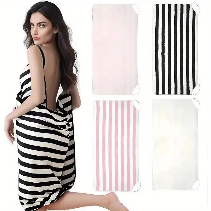 robe chambre rose rayée bretelles ajustables moderne féminine polaire douce rapide absorption