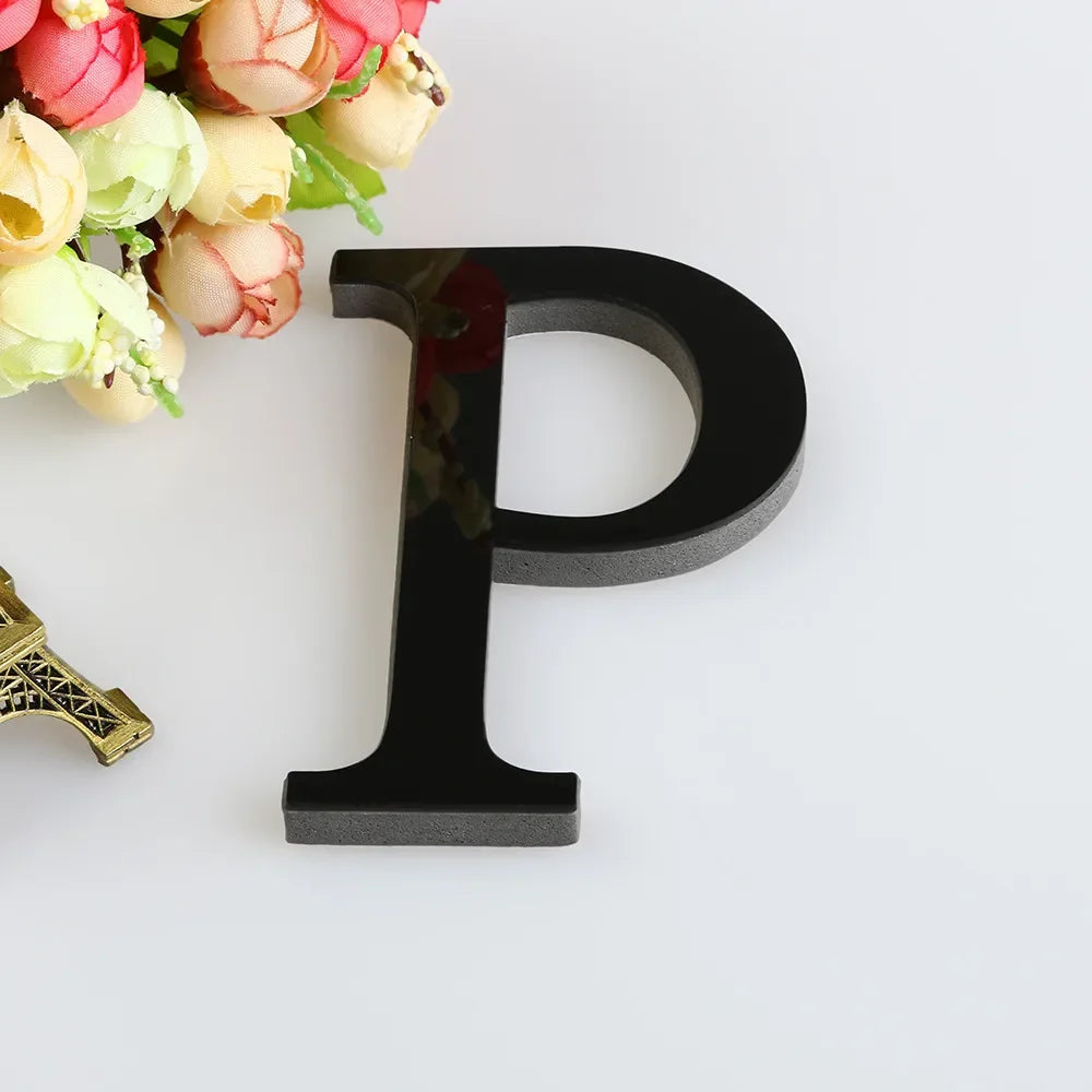 lettres decoratives alphabet noir autocollants 3d decoration mur classique fete maison
