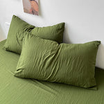 Taie d'oreiller et drap plat assortis à la housse de couette bleue