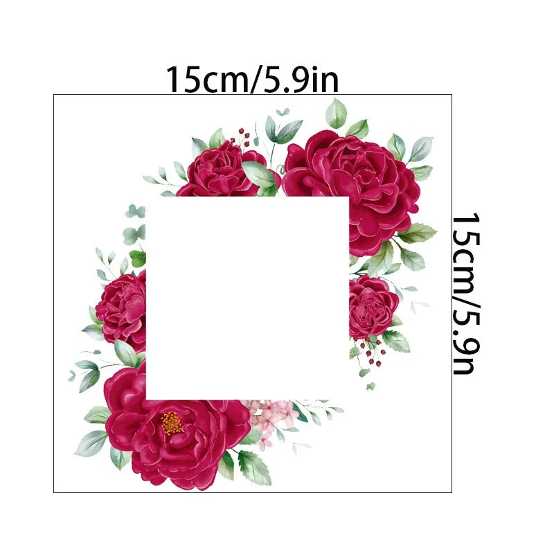 autocollant mural décoratif interrupteur fleurs blanc classique adhésif salon bain chambre maison