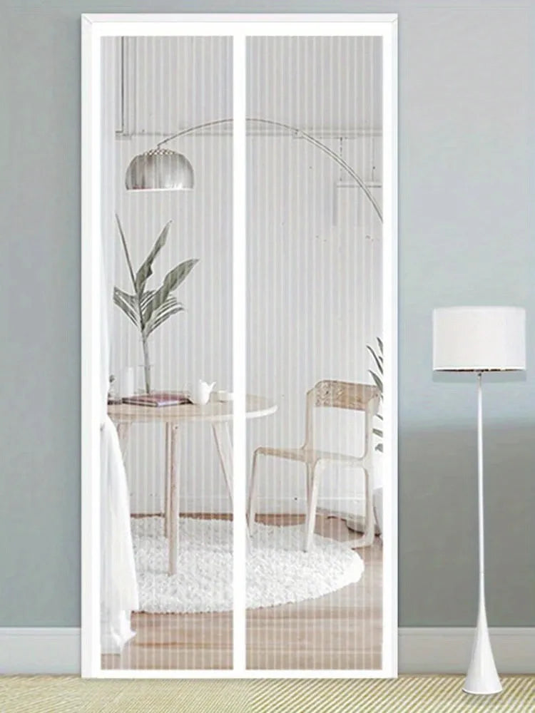 moustiquaire porte fenêtre noir blanc moderne aimants maille fine hexagonale translucide minimaliste