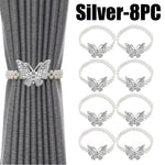 boucle rideau gris rose bleu doré papillon strassé blanches élégante décorative clip fixe