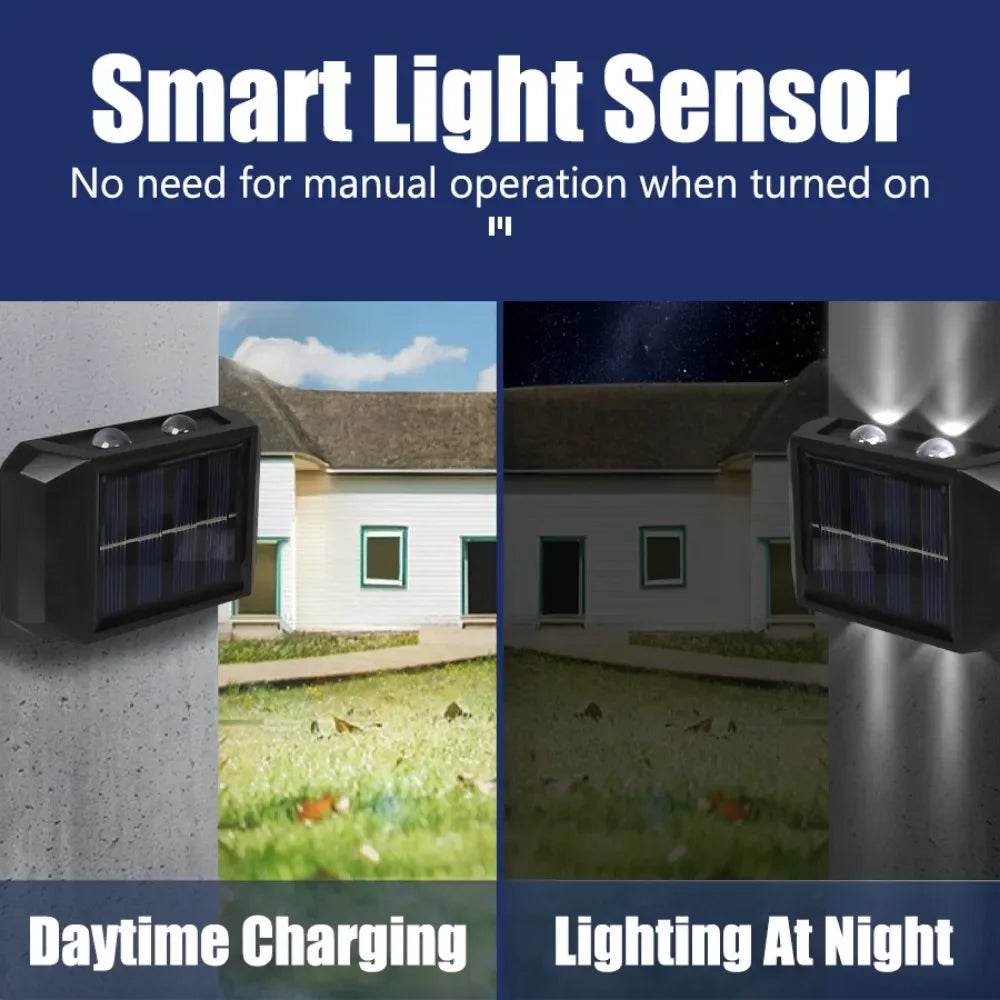 lumière solaire murale led blanc chaud blanc froid moderne minimalisteextérieur jardin