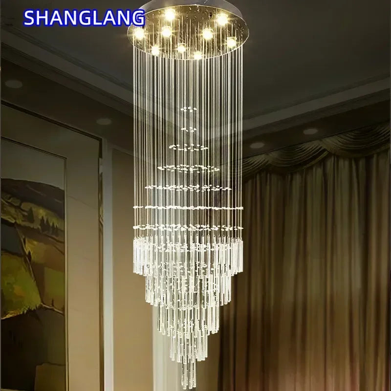 lustre moderne transparent suspendues acier inoxydable led salon grande taille facile certifications multiples