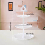 support desserts multi niveaux blanc dentelle classique fruits gâteaux macarons partyDecoration