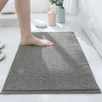 tapis bain gris rose boules relief antidérapant moderne sol epais chenille