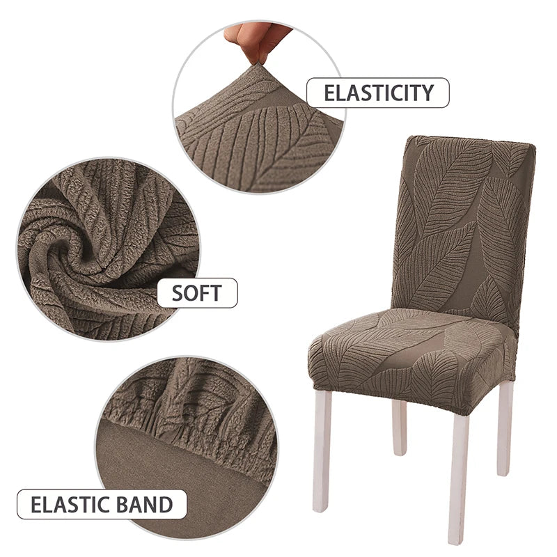 housses chaise feuilles imprimées gris moderne protection durable 38 48cm fixations élégantes 1pc 6pcs