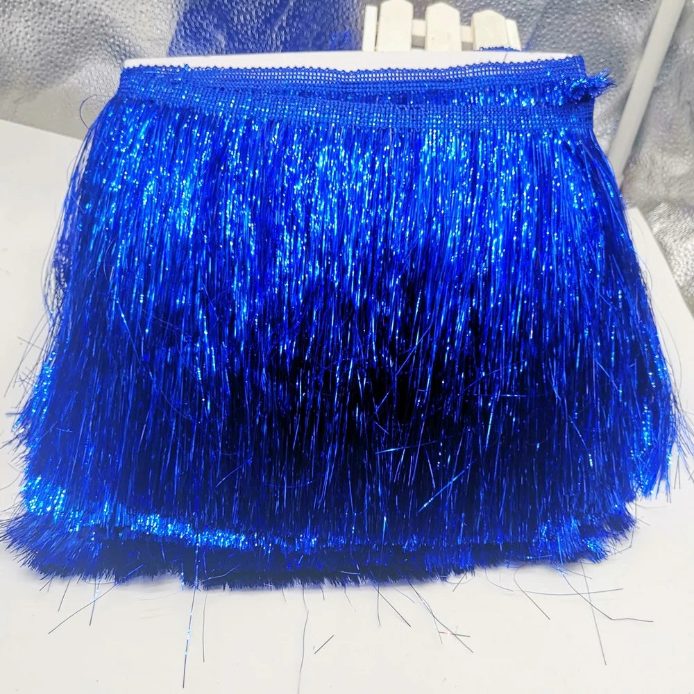 ruban frisé franges brillantes or multicolore décoratif textile maison 20cm longueurversible utilisation