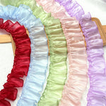 rubans ruchés élastiques cheveux décoratifs rouge bleu vert rose violet opaques