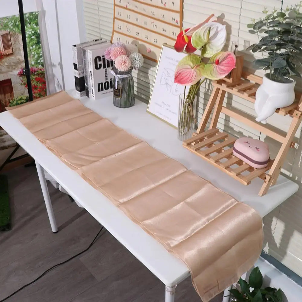 nappe table satin rouge vert foncé jaune rose beige brillante