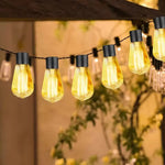 guirlande lumineuse solaire led ampoules edison vintage 5m 10led 8m 20led jaune orangé noir