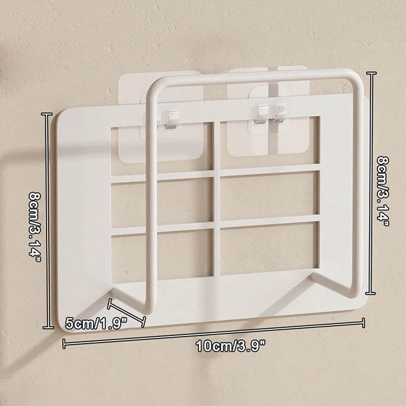 support rangement mural adhésif blanc moderne grille compartiments large capacité