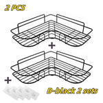 étagère murale moderne grille métallique noir adhésive salle bain acier inoxydable angle fixations incluses