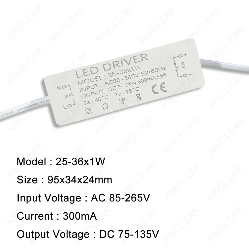 pilote led 300ma 12v 120v 240v blanc rectangulaire industriel certifié ccc fcc rohs