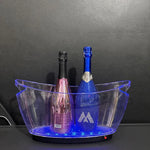 cuve glace transparente opacité légère moderne cuve bouteilles champagne glaçons rechargeable led blanc lumière