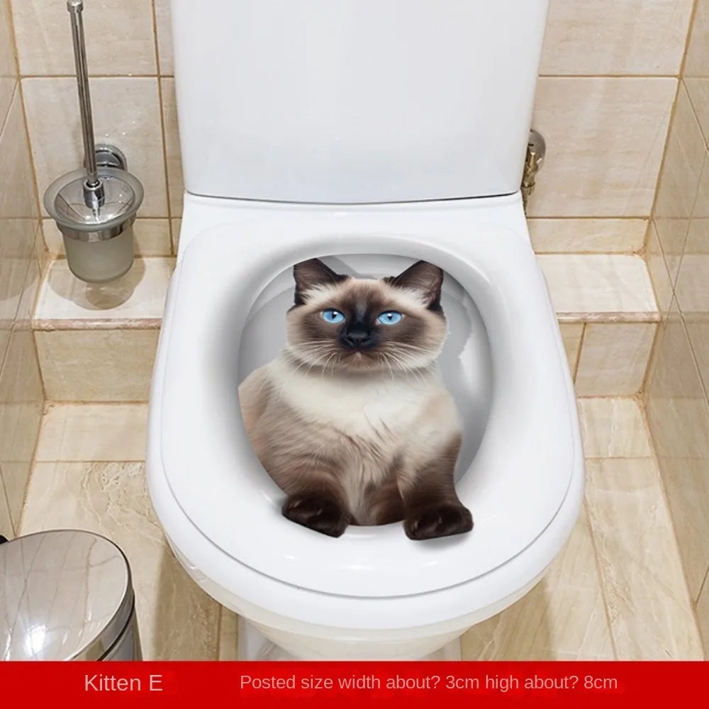 stickers decoratifs toilette animaux 3d realistes blanc gris beige opaques diverse options variante