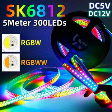ruban led smd 5050 adressable rgbw multicolore flexible 5m salon décoration intérieure moderne