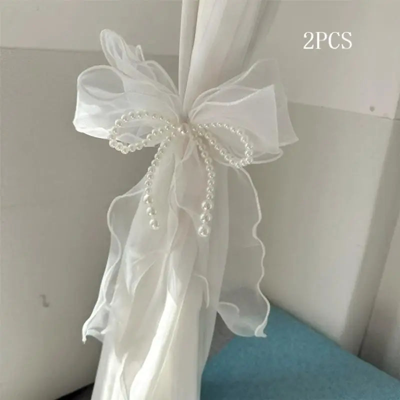rubans décoratifs organza blanc noir classiques élégants intérieur extérieur quatre saisons multifonctionnels