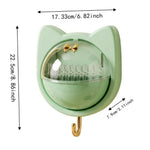 boîte rangement mural oreilles chat transparent réutilisable moderne salle bain maquillage vert rose beige